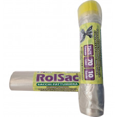 ROTOLO SACCHI 10PZ LARGHI 72X75 AMBRATO C/LACCETTO GR.200 PER TOWER (48pz)